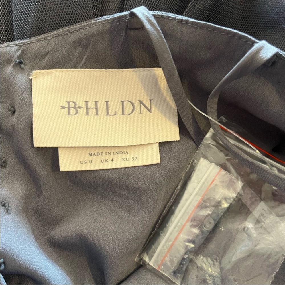 BHLDN Elowen Blue Grey Embellished
Tulle Full Length Bridesmaid Dress 0 - Picture 6 of 7